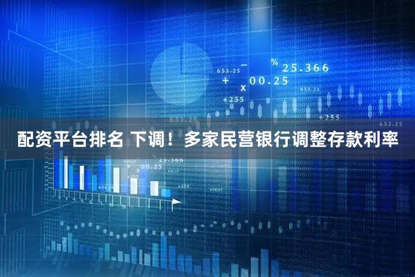 配资平台排名 下调！多家民营银行调整存款利率