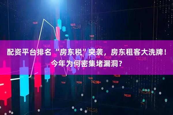 配资平台排名 “房东税”突袭，房东租客大洗牌！今年为何密集堵漏洞？